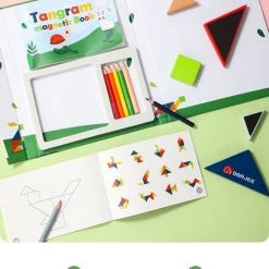 Dorjee Tangram Puzzel - Educatief Montessori Speelgoed - Magnetisch Speelboek -educational games Winkel 406x840