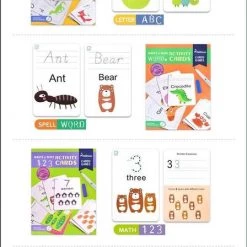 MiDeer Ik Leer Schrijven Woorden & Rekenen (2 Separate Sets) - Engelse Woorden Leren - Herbruikbare Pennen En Kaarten - 2 Verschillende Sets Pennen En Kaarten - Flash Card Voor Vroeg Onderwijs: Ik Leer Engelse Woordjes & Ik Leer Rekenen -educational games Winkel 448x840