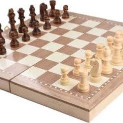 Shagam 3-in-1 Bordspel - 39 Cm - Schaakbord - Dambord - Backgammon - Schaakspel - Schaakset - Schaken - Dammen - Met Schaakstukken - Chess - Hout - Opklapbaar -educational games Winkel 550x292