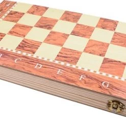 Merkloos Schaakbord | Dambord | Backgammon | 24 X 24 Cm | Schaakspel | Schaakset | Schaken | Dammen | Met Schaakstukken | 3-in-1 Bordspel | Chess | Hout | Opklapbaar -educational games Winkel 550x306 2