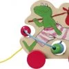 Bambolino Toys - Kikker Houten Trekfiguur - Educatief Speelgoed - Goed Voor De Motoriek