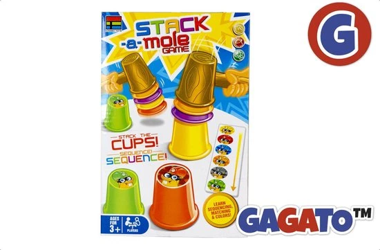 Gagato Stack-A-Mole Game - Stapelen In Een Race Tegen De Klok - Educatief - Motoriek - Leerspel - Spelletjes Voor Kinderen 1 Gagato Stack-A-Mole Game - Stapelen In Een Race Tegen De Klok - Educatief - Motoriek - Leerspel - Spelletjes Voor Kinderen