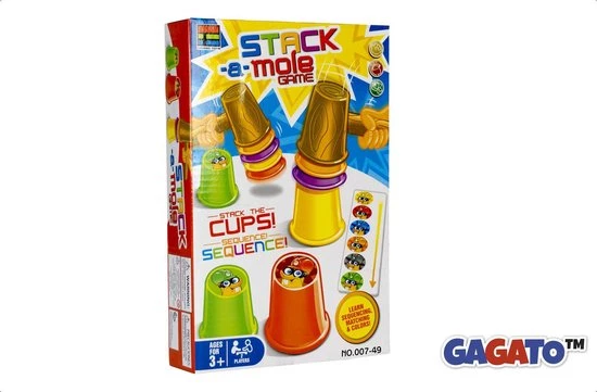 Gagato Stack-A-Mole Game - Stapelen In Een Race Tegen De Klok - Educatief - Motoriek - Leerspel - Spelletjes Voor Kinderen 2 Gagato Stack-A-Mole Game - Stapelen In Een Race Tegen De Klok - Educatief - Motoriek - Leerspel - Spelletjes Voor Kinderen - Afbeelding 2