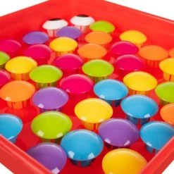 Iso Trade Leerzaam Mozaïek Druk Knoppen Kleuren Spel Met 45 Gekleurde Druk Knop Kralen En 12 Verschillende Plaatjes