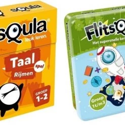 Spellenbundel - Squla - 2 Stuks - Flitsquiz Groep 1 T/m 3 - Taal (groep 1&2)