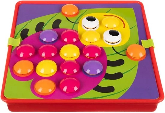 Iso Trade Leerzaam Mozaïek Druk Knoppen Kleuren Spel Met 45 Gekleurde Druk Knop Kralen En 12 Verschillende Plaatjes 4 Iso Trade Leerzaam Mozaïek Druk Knoppen Kleuren Spel Met 45 Gekleurde Druk Knop Kralen En 12 Verschillende Plaatjes - Afbeelding 4