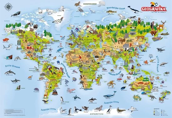 Craenen BV Ontdek De Wereld Spel + Wereldkaart Voor Kinderen Unik Play / Geografika 2 Craenen BV Ontdek De Wereld Spel + Wereldkaart Voor Kinderen Unik Play / Geografika - Afbeelding 2