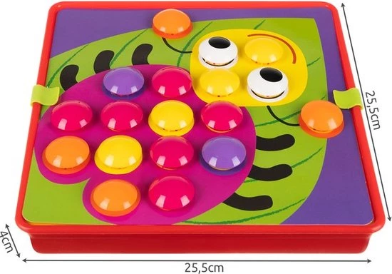 Iso Trade Leerzaam Mozaïek Druk Knoppen Kleuren Spel Met 45 Gekleurde Druk Knop Kralen En 12 Verschillende Plaatjes 3 Iso Trade Leerzaam Mozaïek Druk Knoppen Kleuren Spel Met 45 Gekleurde Druk Knop Kralen En 12 Verschillende Plaatjes - Afbeelding 3