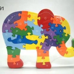 Geharo Houten Olifant Met Cijfers En Letters