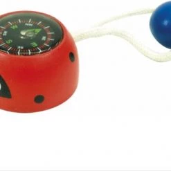 Merkloos Kompas Lieveheersbeestje Rood Houten Kompas Voor Kinderen