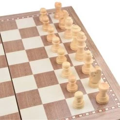 Shagam 3-in-1 Bordspel - 39 Cm - Schaakbord - Dambord - Backgammon - Schaakspel - Schaakset - Schaken - Dammen - Met Schaakstukken - Chess - Hout - Opklapbaar -educational games Winkel 550x427 1