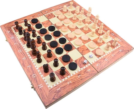Merkloos Schaakbord | Dambord | Backgammon | 34 X 34 Cm | Schaakspel | Schaakset | Schaken | Dammen | Met Schaakstukken | 3-in-1 Bordspel | Chess | Hout | Opklapbaar 6 Merkloos Schaakbord | Dambord | Backgammon | 34 X 34 Cm | Schaakspel | Schaakset | Schaken | Dammen | Met Schaakstukken | 3-in-1 Bordspel | Chess | Hout | Opklapbaar - Afbeelding 6