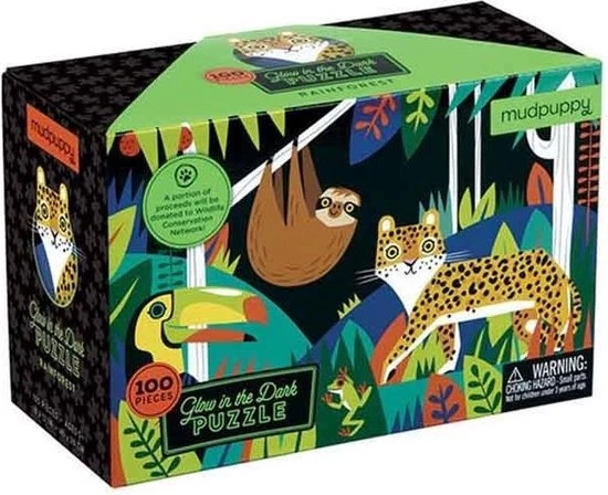 Jungle Puzzel Glow In The Dark - Mudpuppy 4 Jungle Puzzel Glow In The Dark - Mudpuppy - Afbeelding 4