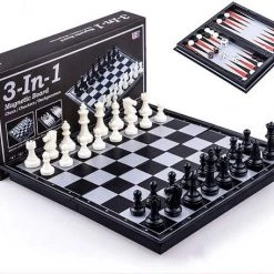 Shagam 3-in-1 Bordspel - 25 Cm - Plastic - Magnetisch - Schaakbord - Dambord - Backgammon - Schaakspel - Schaakset - Schaken - Dammen - Met Schaakstukken - Chess - Hout - Opklapbaar -educational games Winkel 550x456 6