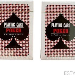 ESTARK Luxe Speelkaarten - 2 Sets - Plastic Coating - Poker Kaarten - Kaartspel - Spelkaarten - Spel Kaart - 2 X 56 - Gezelschapsspel - Spelen - Playing Cards - Cijfer In Alle 4 De Hoeken - 2 STUKS -educational games Winkel 550x470 1