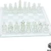 Shagam Glazen Bordspel - 25 Cm - Schaakbord - Schaakset - Schaakspel - Met Schaakstukken - Schaakbord Glas