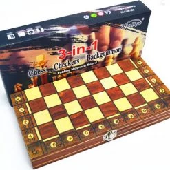 Merkloos Schaakbord | Dambord | Backgammon | 24 X 24 Cm | Schaakspel | Schaakset | Schaken | Dammen | Met Schaakstukken | 3-in-1 Bordspel | Magnetisch | Chess | Hout | Opklapbaar -educational games Winkel 550x488 3