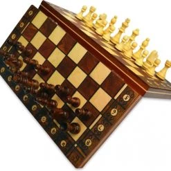 Merkloos Schaakbord | Dambord | Backgammon | 24 X 24 Cm | Schaakspel | Schaakset | Schaken | Dammen | Met Schaakstukken | 3-in-1 Bordspel | Magnetisch | Chess | Hout | Opklapbaar -educational games Winkel 550x491 1
