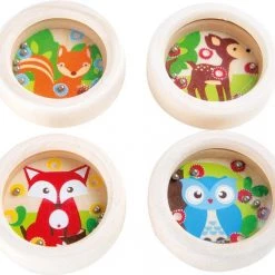 BlijeKids Set Van 4 Houten Geduldspelletjes (patience Ball Game) Met Balletjes En Dieren Print (uitdeelcadeau / Hebbedingetje / Traktatie / Klein Cadeau Tegen Verveling Onderweg / Reisspel / Schoencadeau Voor Sint & Kerstmis!)