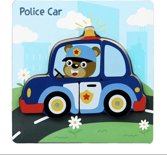 Babycure Kids Puzzel | Politie Auto | 4 Stukjes | Kinder Puzzeltje 1 Babycure Kids Puzzel | Politie Auto | 4 Stukjes | Kinder Puzzeltje