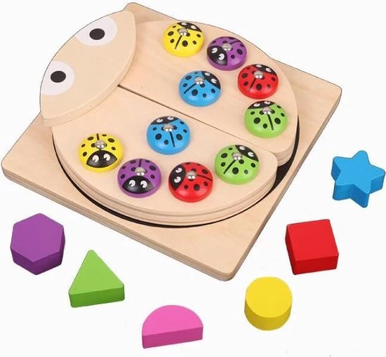 ZaciaToys Houten Lieveheersbeestje Vissen Speelgoed - Puzzel - Vormen - Educatief Speelgoed - Montessori Speelgoed - Blokpuzzel - Vis Spel 9 ZaciaToys Houten Lieveheersbeestje Vissen Speelgoed - Puzzel - Vormen - Educatief Speelgoed - Montessori Speelgoed - Blokpuzzel - Vis Spel - Afbeelding 9