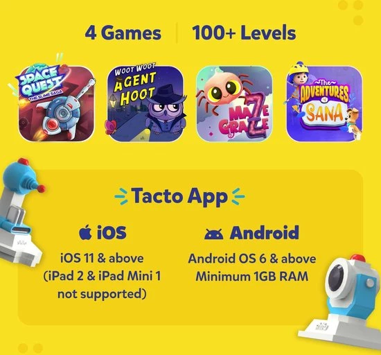 Tacto Laser By PlayShifu (met App) - Interactief Bordspel - STEM-speelgoed Voor Kinderen Van 5 Tot 10 Jaar (tablet Niet Inbegrepen) 6 Tacto Laser By PlayShifu (met App) - Interactief Bordspel - STEM-speelgoed Voor Kinderen Van 5 Tot 10 Jaar (tablet Niet Inbegrepen) - Afbeelding 6