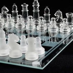 Shagam Glazen Bordspel - 25 Cm - Schaakbord - Schaakset - Schaakspel - Met Schaakstukken - Schaakbord Glas -educational games Winkel 550x513 1