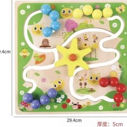 Merkloos Labyrint - Schuifpuzzel - Rups - Houten Bordspellen - Junior - Doolhof - Houten Speelgoed - Educatief Speelgoed - Kinderspel Vanaf 3 Jaar - Montessori - Baby & Peuter - Kleurrijk - Speelgoed - Uitdagend - Oog & Hand Coördinatie -educational games Winkel 550x516 1