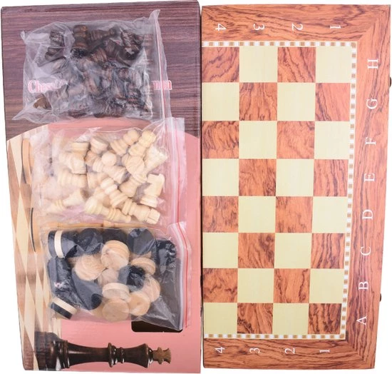 Merkloos Schaakbord | Dambord | Backgammon | 34 X 34 Cm | Schaakspel | Schaakset | Schaken | Dammen | Met Schaakstukken | 3-in-1 Bordspel | Chess | Hout | Opklapbaar 14 Merkloos Schaakbord | Dambord | Backgammon | 34 X 34 Cm | Schaakspel | Schaakset | Schaken | Dammen | Met Schaakstukken | 3-in-1 Bordspel | Chess | Hout | Opklapbaar - Afbeelding 14