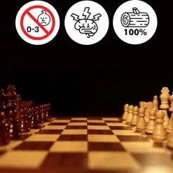 In Round Houten Schaakbord Met Schaakstukken ? Luxe Schaakspel Hout -educational games Winkel 550x526 6