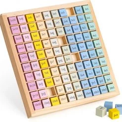 Navaris Houten Vermeningvuldigingsbord - Rekenbord Om Vermenigvuldigen Te Oefenen - Tafel Van 1 T/m 10 - Met 100 Blokken Van Hout - Rekenspel -educational games Winkel 550x534 3