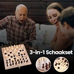No Peak 3 In 1 Schaakbord - Schaakspel - Dammen - Backgammon - 3 In 1 Schaakset - Inclusief E-Book -educational games Winkel 550x550 165