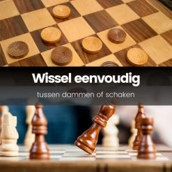 No Peak 3 In 1 Schaakbord - Schaakspel - Dammen - Backgammon - 3 In 1 Schaakset - Inclusief E-Book -educational games Winkel 550x550 166