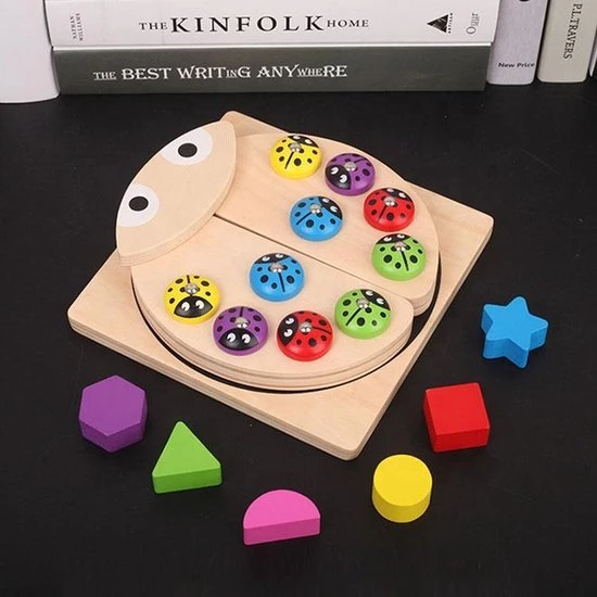 ZaciaToys Houten Lieveheersbeestje Vissen Speelgoed - Puzzel - Vormen - Educatief Speelgoed - Montessori Speelgoed - Blokpuzzel - Vis Spel 6 ZaciaToys Houten Lieveheersbeestje Vissen Speelgoed - Puzzel - Vormen - Educatief Speelgoed - Montessori Speelgoed - Blokpuzzel - Vis Spel - Afbeelding 6