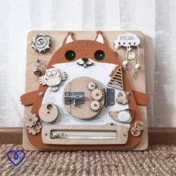 Magnificos - Montessori Speelgoed - Activiteiten Kubus - Activiteiten Tafel - Busy Board - Activiteitenbord - Eekhoorn -educational games Winkel 550x550 334