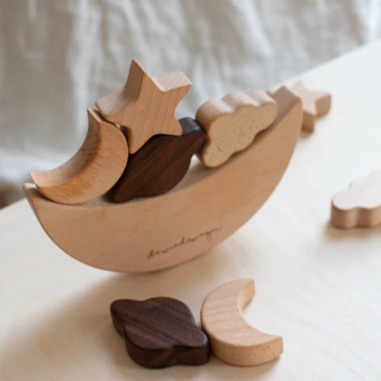 De Wiedewagen Balansspel Maan, Sterren En Planeten - Houten Montessori Speelgoed 2 De Wiedewagen Balansspel Maan, Sterren En Planeten - Houten Montessori Speelgoed - Afbeelding 2