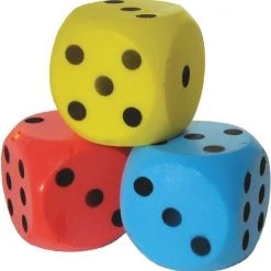 Planet Happy Dobbelsteen D6 15cm Schuimrubber Blauw/Zwart Per Stuk