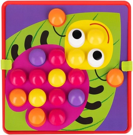 Iso Trade Leerzaam Mozaïek Druk Knoppen Kleuren Spel Met 45 Gekleurde Druk Knop Kralen En 12 Verschillende Plaatjes 5 Iso Trade Leerzaam Mozaïek Druk Knoppen Kleuren Spel Met 45 Gekleurde Druk Knop Kralen En 12 Verschillende Plaatjes - Afbeelding 5