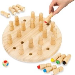 Toyfel Magnus – Houten Memory Schaakspel Met Tas 30 Cm – Memory Chess Montessori Educatief Speelgoed Voor Kinderen Spel Voor Logica & Coördinatie