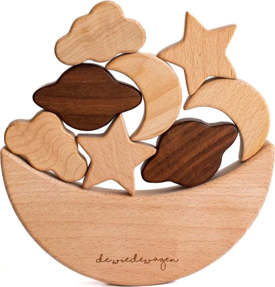 De Wiedewagen Balansspel Maan, Sterren En Planeten - Houten Montessori Speelgoed 4 De Wiedewagen Balansspel Maan, Sterren En Planeten - Houten Montessori Speelgoed - Afbeelding 4