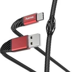 Hama Oplaad-/gegevenskabel Extreme USB-A - USB-C 1,5 M Zwart/rood