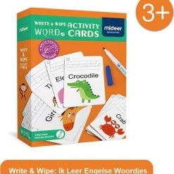 MiDeer Ik Leer Schrijven Woorden & Rekenen (2 Separate Sets) - Engelse Woorden Leren - Herbruikbare Pennen En Kaarten - 2 Verschillende Sets Pennen En Kaarten - Flash Card Voor Vroeg Onderwijs: Ik Leer Engelse Woordjes & Ik Leer Rekenen -educational games Winkel 550x595 1