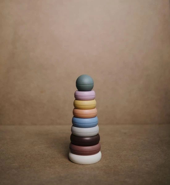 Mushie Stacking Tower Rustic- Stapelring Toren Retro - Speelgoed - Stapeltoren - Stapelringen 2 Mushie Stacking Tower Rustic- Stapelring Toren Retro - Speelgoed - Stapeltoren - Stapelringen - Afbeelding 2