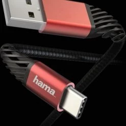 Hama Oplaad-/gegevenskabel Extreme USB-A - USB-C 1,5 M Zwart/rood -educational games Winkel 550x614 5