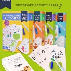 MiDeer Ik Leer Schrijven Woorden & Rekenen (2 Separate Sets) - Engelse Woorden Leren - Herbruikbare Pennen En Kaarten - 2 Verschillende Sets Pennen En Kaarten - Flash Card Voor Vroeg Onderwijs: Ik Leer Engelse Woordjes & Ik Leer Rekenen -educational games Winkel 550x633 1