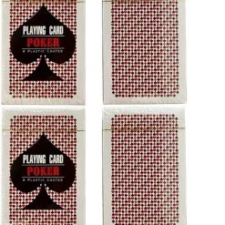 ESTARK Luxe Speelkaarten - 4 Sets - Plastic Coating - Poker Kaarten - Kaartspel - Spelkaarten - Spel Kaart - 4 X 56 - Gezelschapsspel - Spelen - Playing Cards - Cijfer In Alle 4 De Hoeken - 4 STUKS