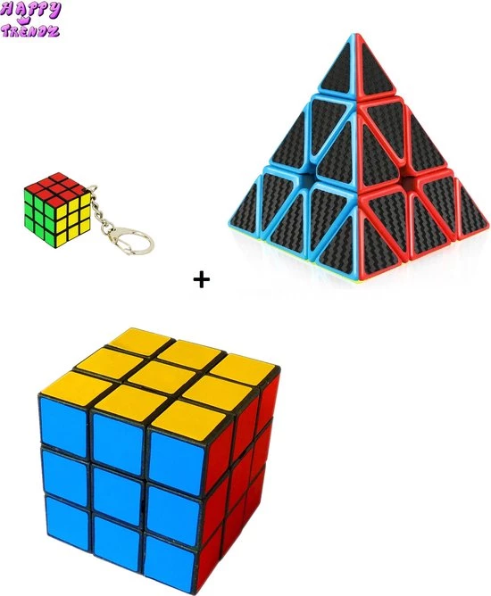 Happy Trendz? Cadeau Set Kubus - Cubes Set - 3 Stuks - Pyramide Cube - Color Cube - Sleutelhanger - Schoencadeau - Gift Concentratie - Tegen Verveling 2 Happy Trendz? Cadeau Set Kubus - Cubes Set - 3 Stuks - Pyramide Cube - Color Cube - Sleutelhanger - Schoencadeau - Gift Concentratie - Tegen Verveling - Afbeelding 2