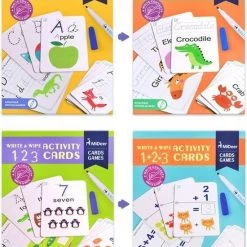 MiDeer Ik Leer Schrijven Woorden & Rekenen (2 Separate Sets) - Engelse Woorden Leren - Herbruikbare Pennen En Kaarten - 2 Verschillende Sets Pennen En Kaarten - Flash Card Voor Vroeg Onderwijs: Ik Leer Engelse Woordjes & Ik Leer Rekenen -educational games Winkel 550x704 1