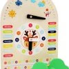 Buxibo - Kleurrijke Houten Kalenderklok - Speelgoedklok - Leerklok - Oefenklok - Educatief - Leerhulpmiddel - Multicolor