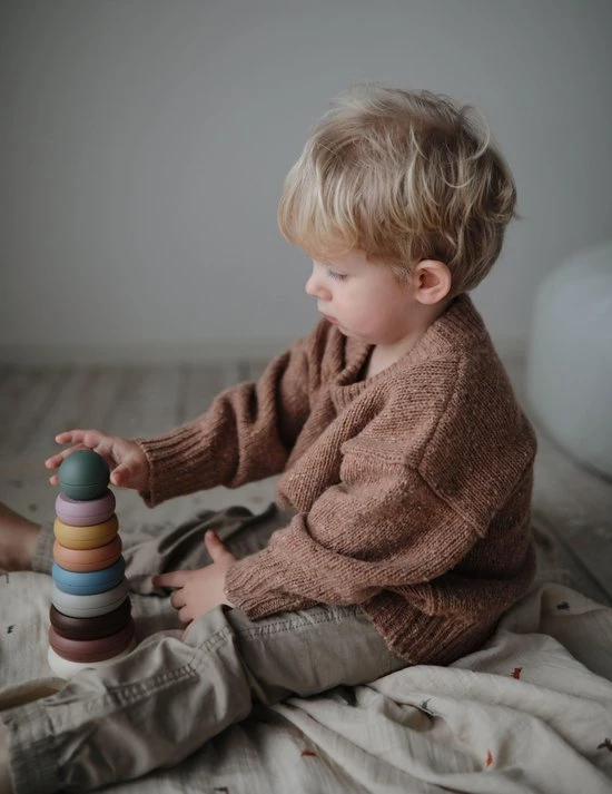 Mushie Stacking Tower Rustic- Stapelring Toren Retro - Speelgoed - Stapeltoren - Stapelringen 3 Mushie Stacking Tower Rustic- Stapelring Toren Retro - Speelgoed - Stapeltoren - Stapelringen - Afbeelding 3